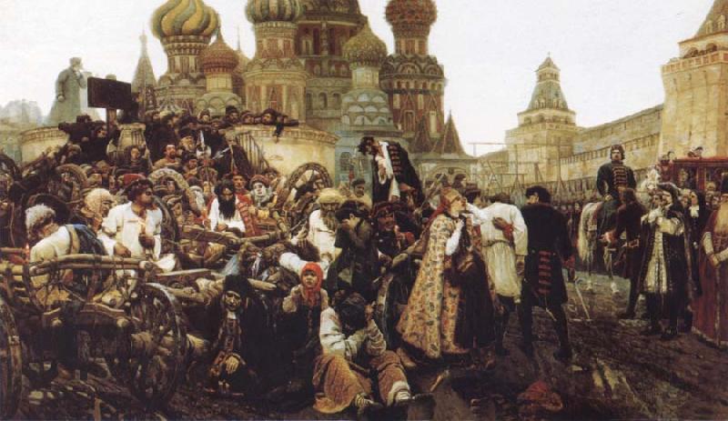 Vasily Surikov The Morning of the Execution of the Streltsy Sweden oil painting art